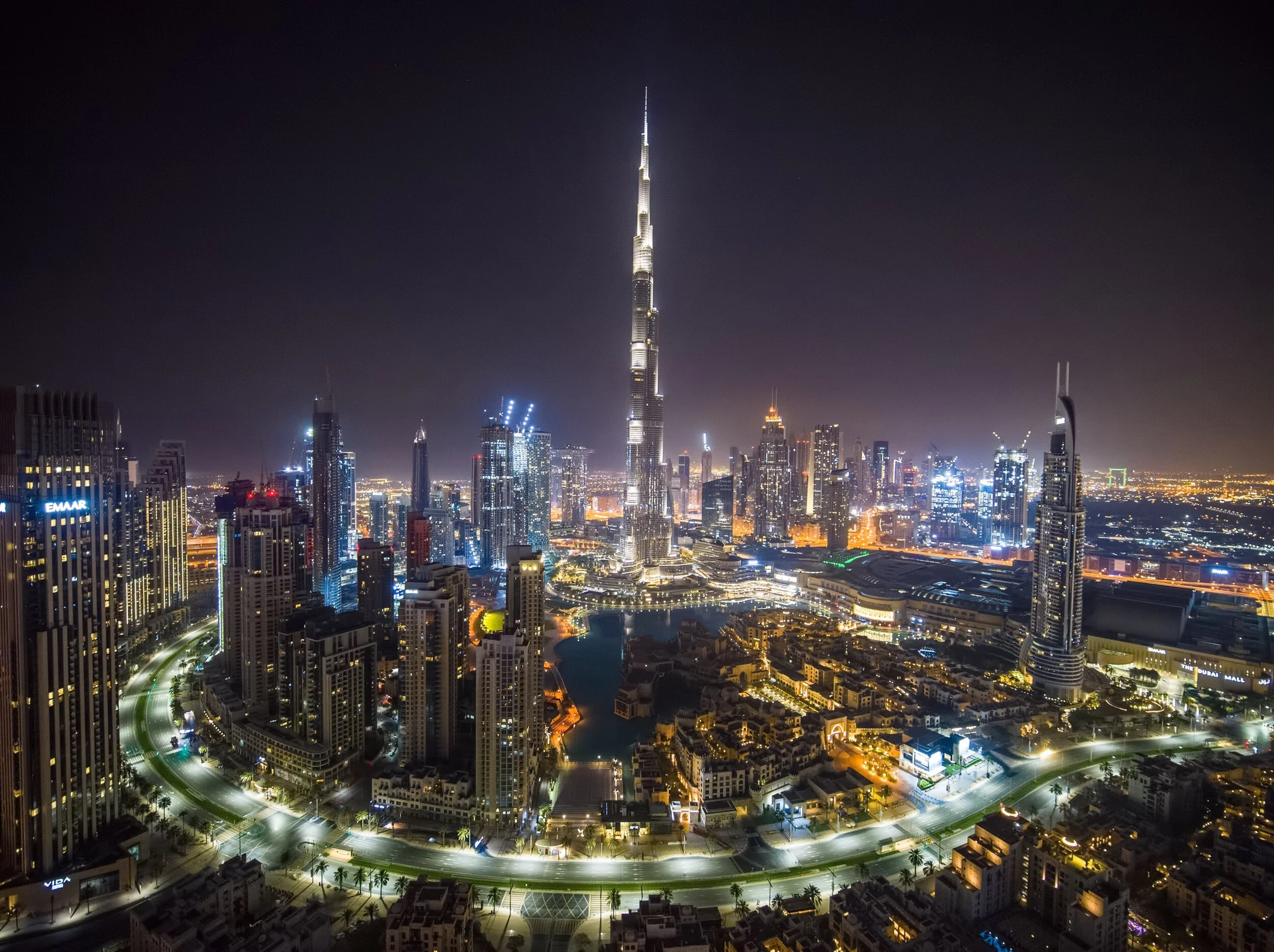 Downtown Dubai skyline with Burj Khalifa