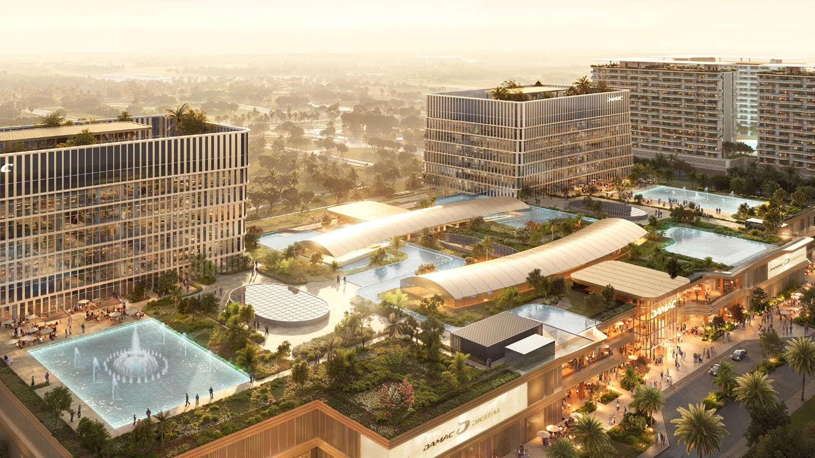Piazza Roma and Valencia DAMAC Lagoons brochure render