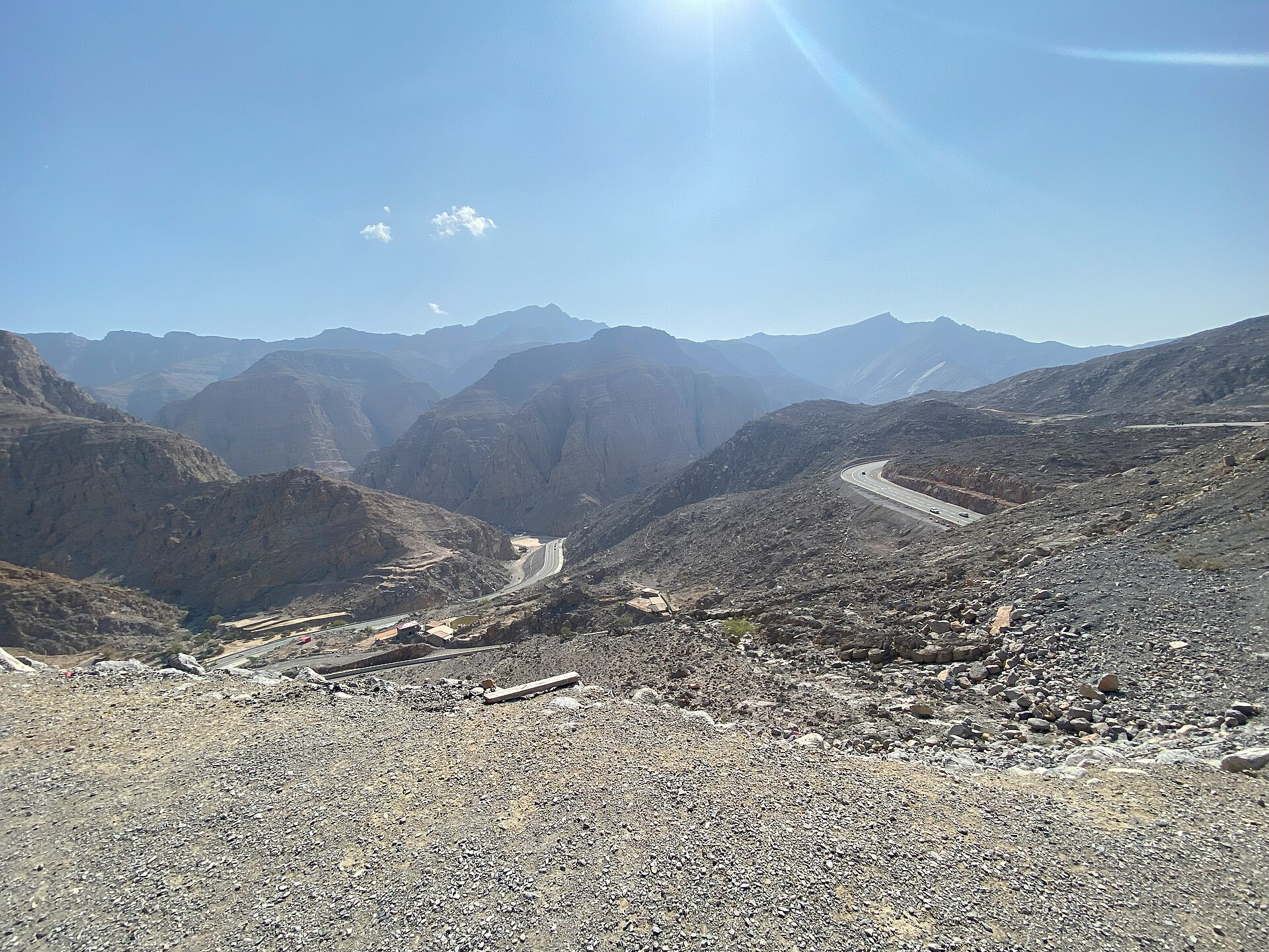 Jebel Jais mountain landscape in Ras Al Khaimah
